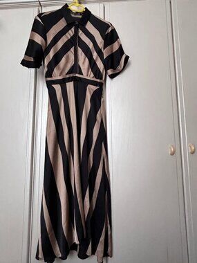 Zara black and gold long dress